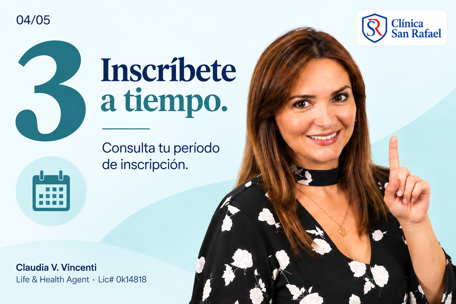 Claudia V. Vincenti · Inscríbete a tiempo.